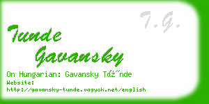 tunde gavansky business card
